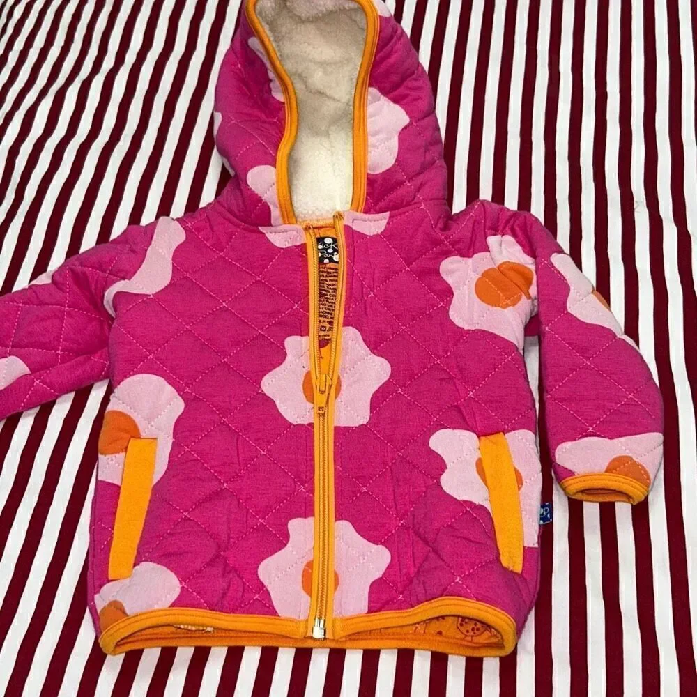 Kickee pants eggs zip up jacket fleece hood 6/12